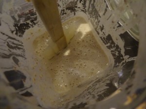 Feeding The Sourdough Starter,spatula,glass jar