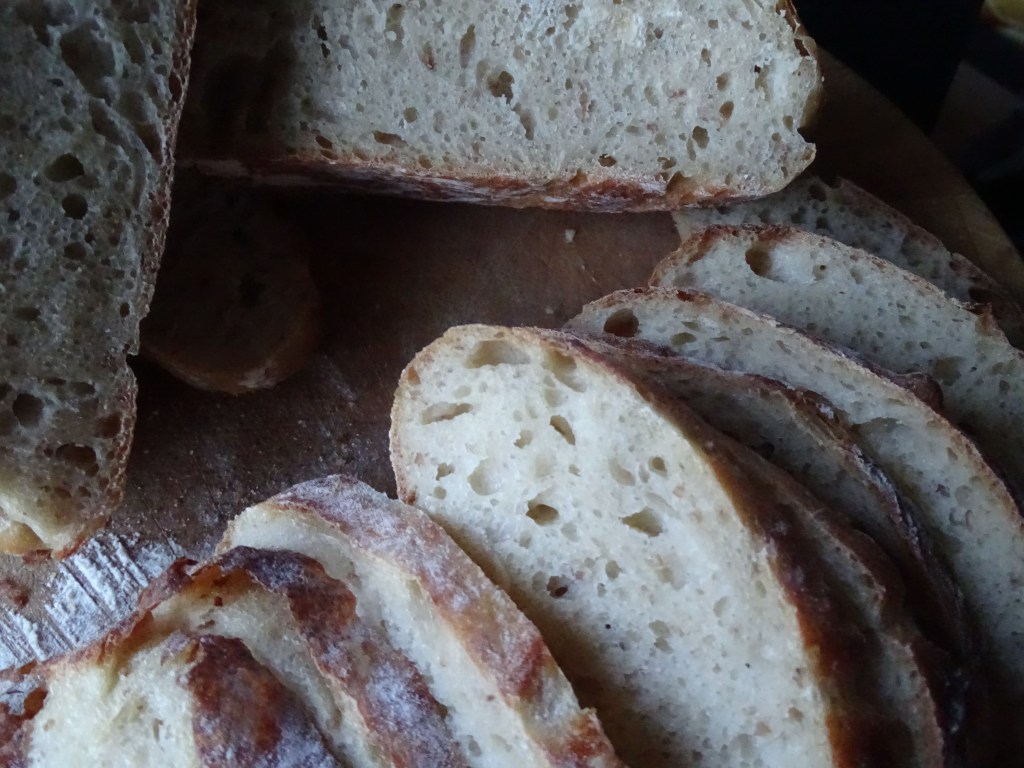 Sourdough slices,chopping board
