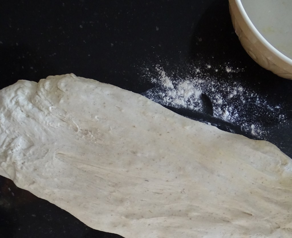 Food Photography,Stretching sourdough before folding