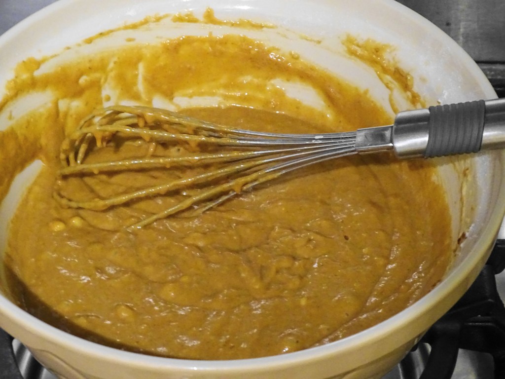 Mix for the carmelized pear, banana & sourdough starter bread,whisk,bowl
