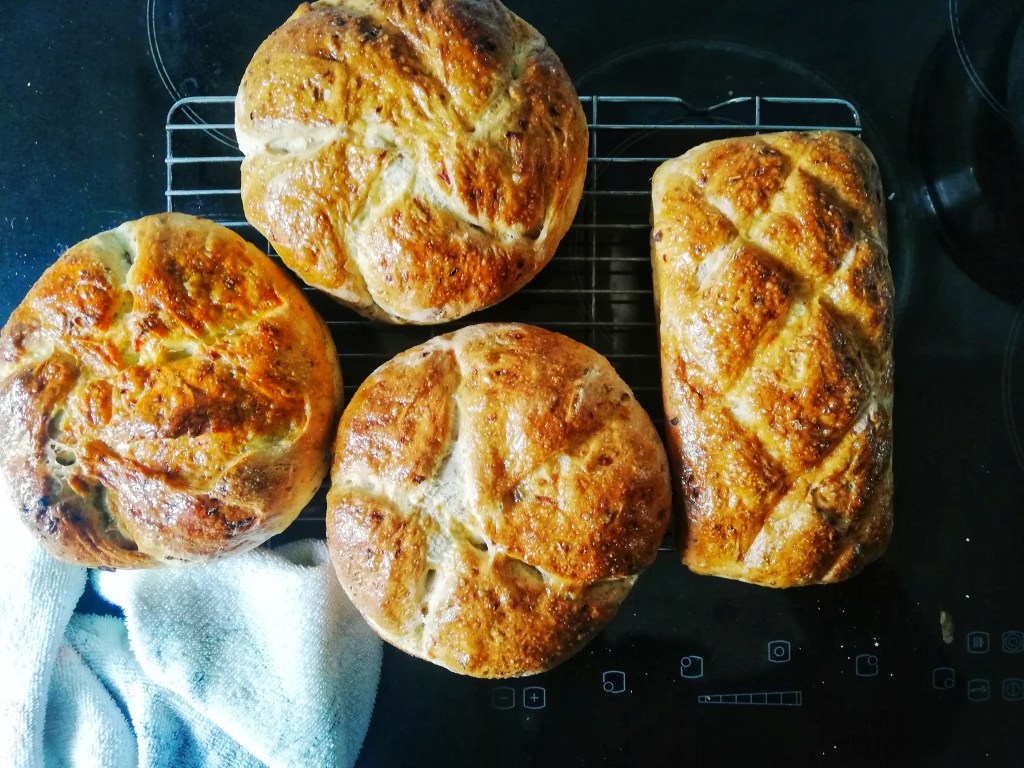 White flour & rye onion bread