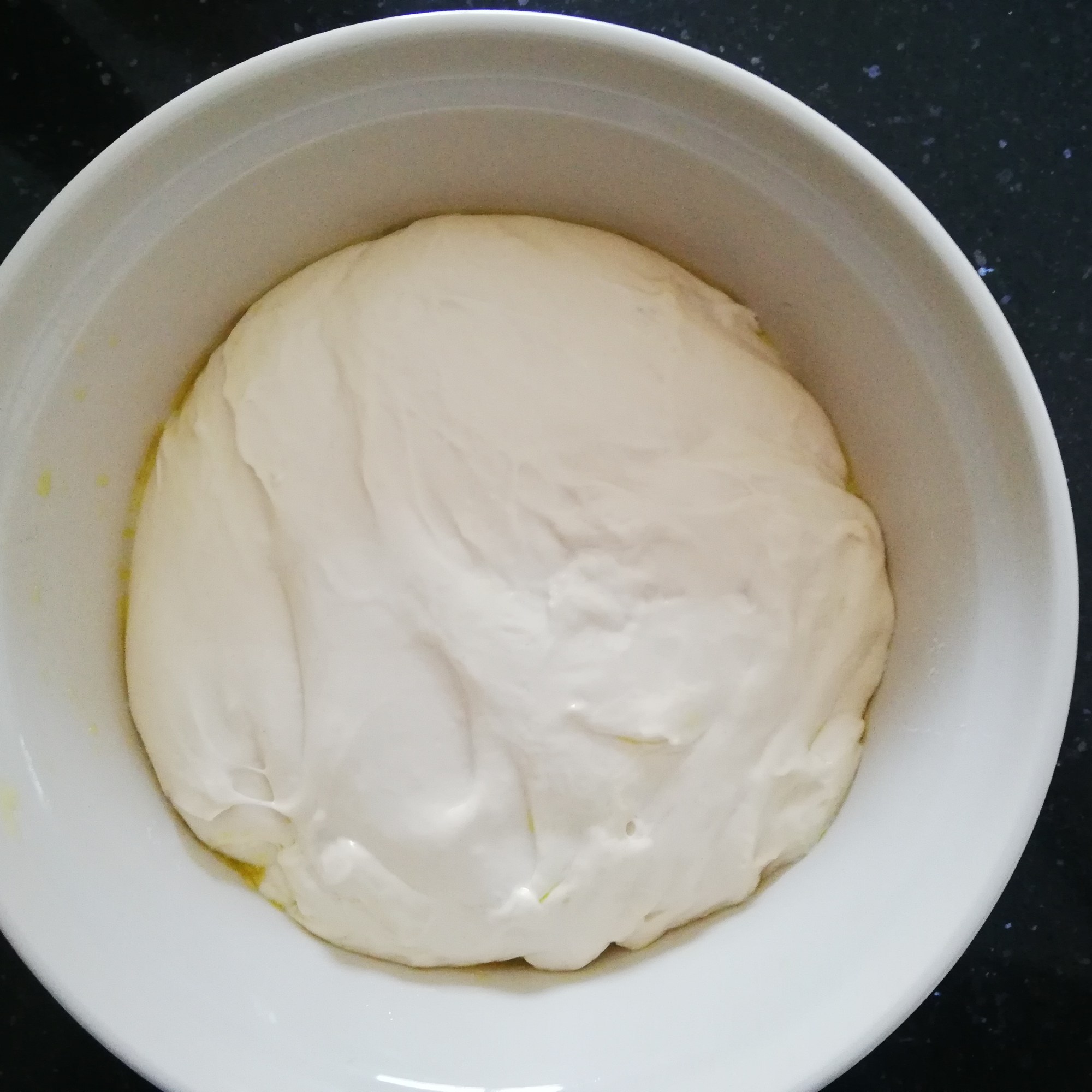 Ciabatta dough in bowl