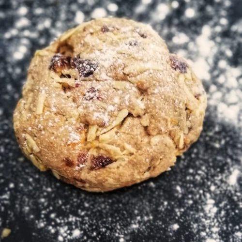 Food photography,apple, date & orange zest hot cross bun dough