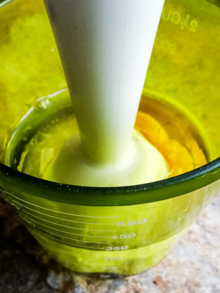 Blending the mayonnaise