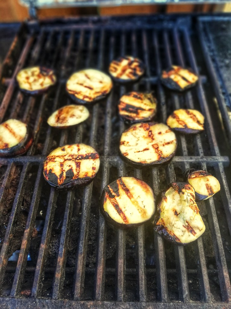 Food photography, Char-grilled Miso aubergines