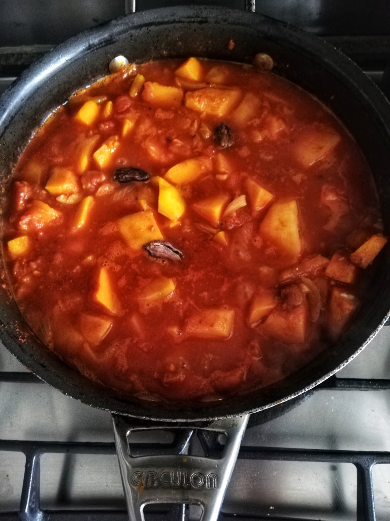 Image, Uchi kuri squash and aleppo pepper stew stew in pan